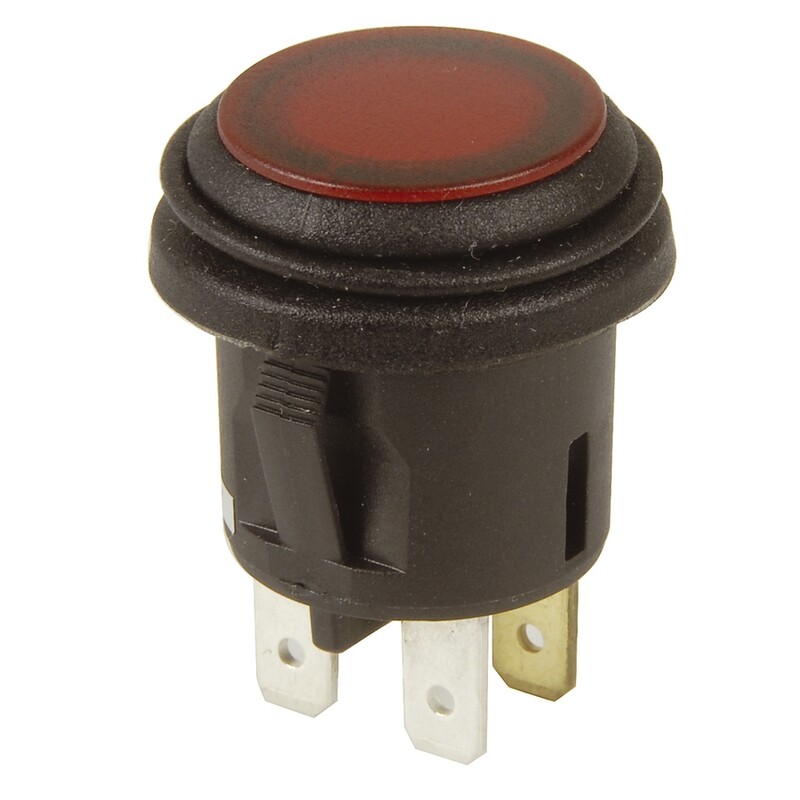SWITCH PUSH DPST 6A@250VAC NEON IP5
