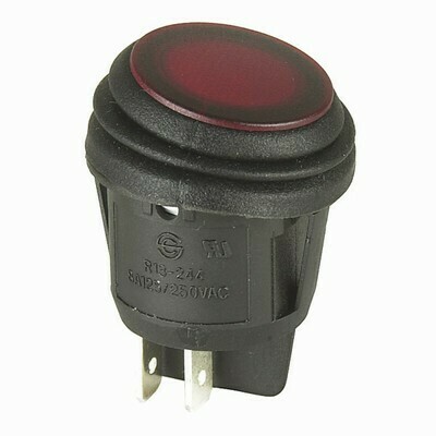 SWITCH ROCKER DPDT 6A@250V ILL RND
