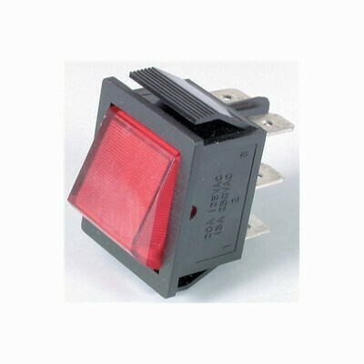 SWITCH ROCKER DPDT 15A@250VAC RED 5