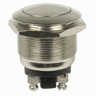 SWITCH PUSH MOM MTL RND 250VAC/4A