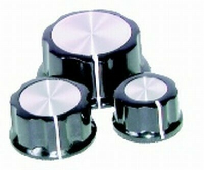 32mm Knob - Black Plastic Aluminium Insert