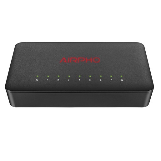 HUB SWITCH 8PORT 100MBPS W/PSU AIRPHO