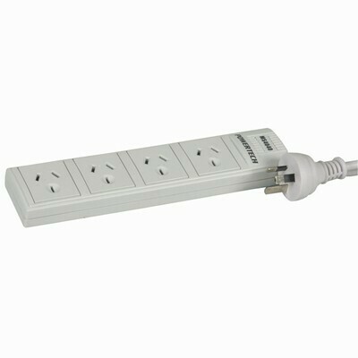 PWRBRD 4WAY O/LOAD LEAD 0.9M WHT