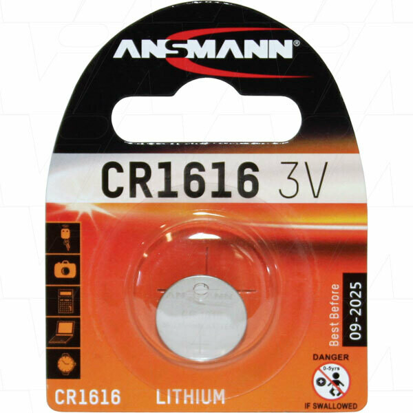 CR1616 3v Lithium Coin Cell Blister Of 1