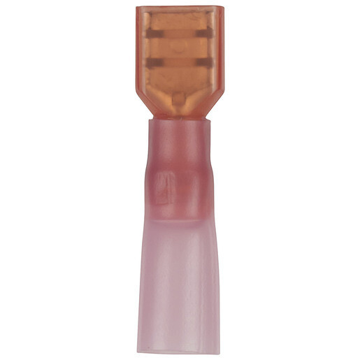 Fully Insulated Female Spade - Red - Pkt 8 - Self Sealing Quick Connectors