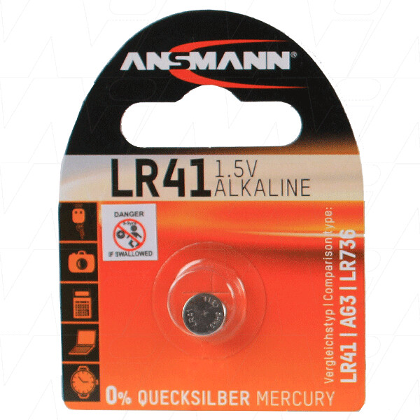 LR41 1.5v Alkaline Button Cell Blister O