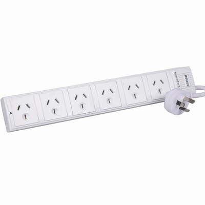 PWRBRD 6WAY FLTR/SURGE/O/LOAD WHT