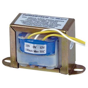 T/F 240VAC FUSED C/TAP 24V 150MA 3.