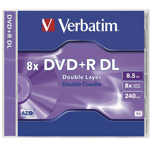Verbatim DataLifePlus (Azo) DVD+R DL 8.5GB Jewel Case Singles 8x