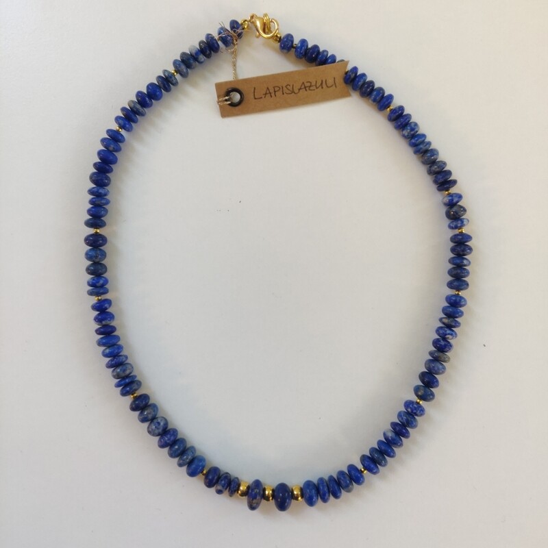 Edelsteinkette Lapislazuli/Calcit