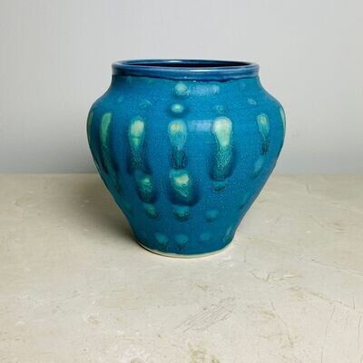 Medium Turquoise Dot Vase
