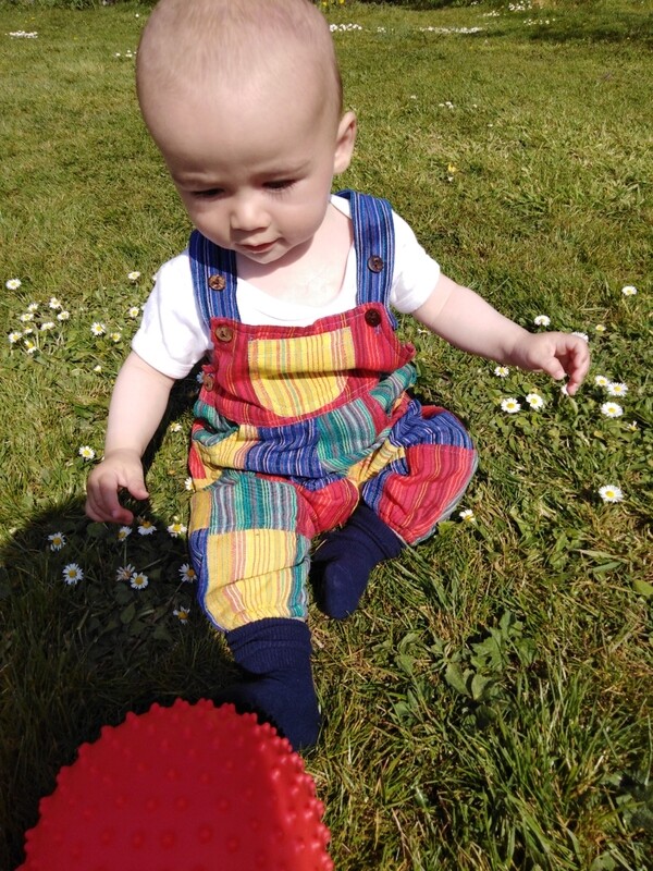Funky Threads Patchwork Long 3/4 Length Baby Dungarees 2-3 years