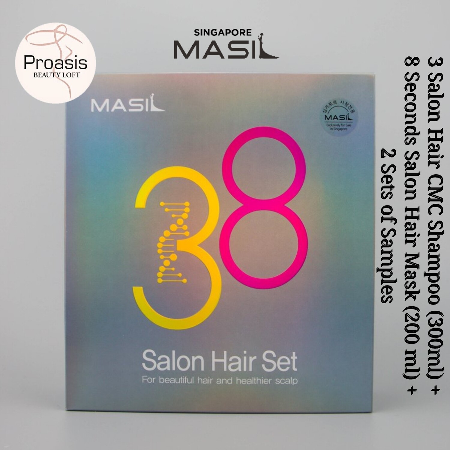 MASIL 38 Salon Hair Set ( 3 Salon CMC Hair Shampoo 300 ml + 8 Seconds ...