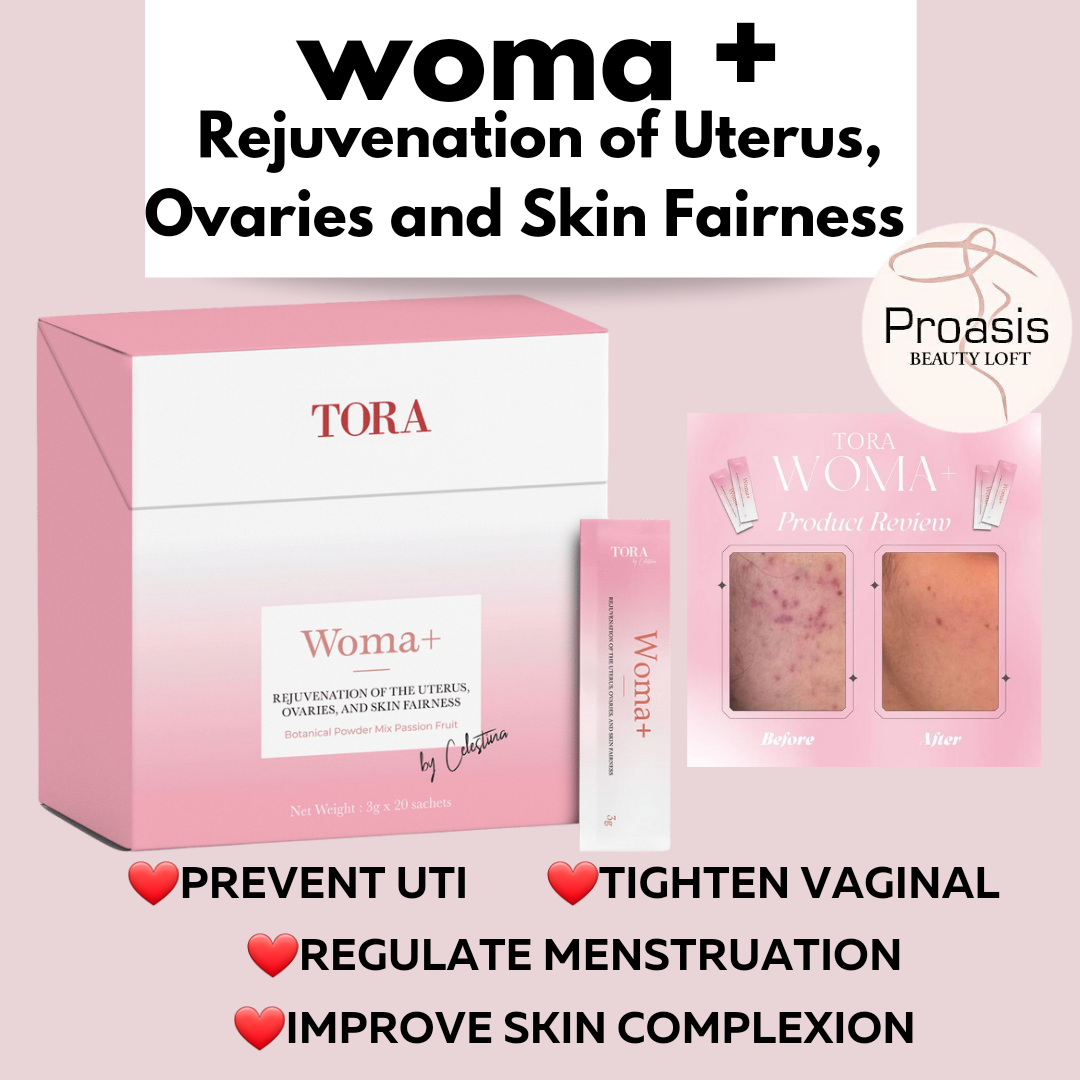 TORA Woma+ Rejuvenation of the Uterus, Ovaries and Skin Fairness (Womb Care Natural Supplement for Menopause) 20 Sachets