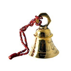 Brass bell, hand cast, etched & polished