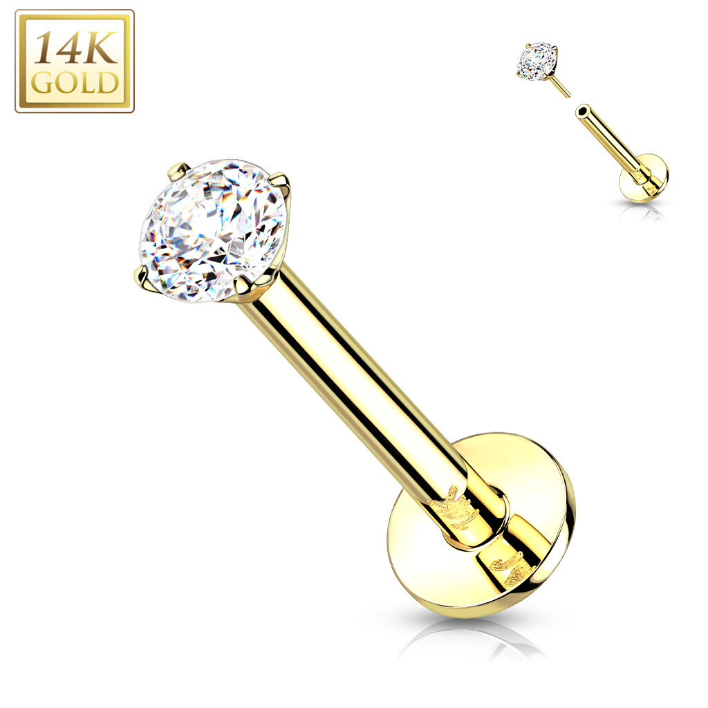 14K Gold Flat Back Stud
