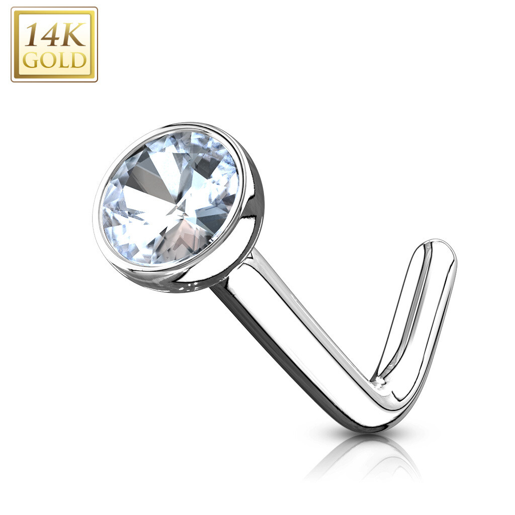 14Kt Gold Nose Ring (L Bend)