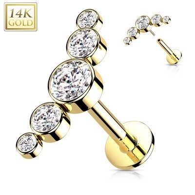 14K Gold Flat Back Stud