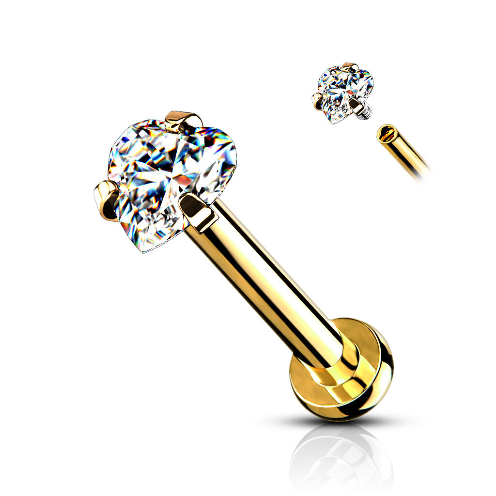 Heart Flat Back Prong Set