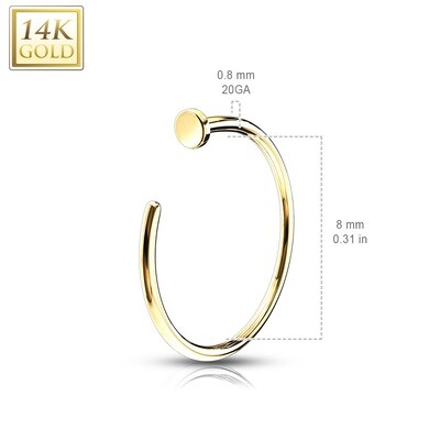 14k Gold Nose Hoop