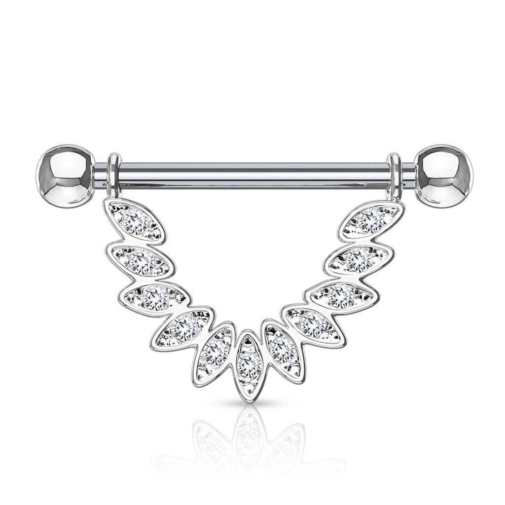 Surgical Steel Feather Dangle Nipple rings