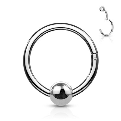 Surgical Steel Hinge Hoop Segment Rings with Ball for Ear Cartilage, Nose Septum and More