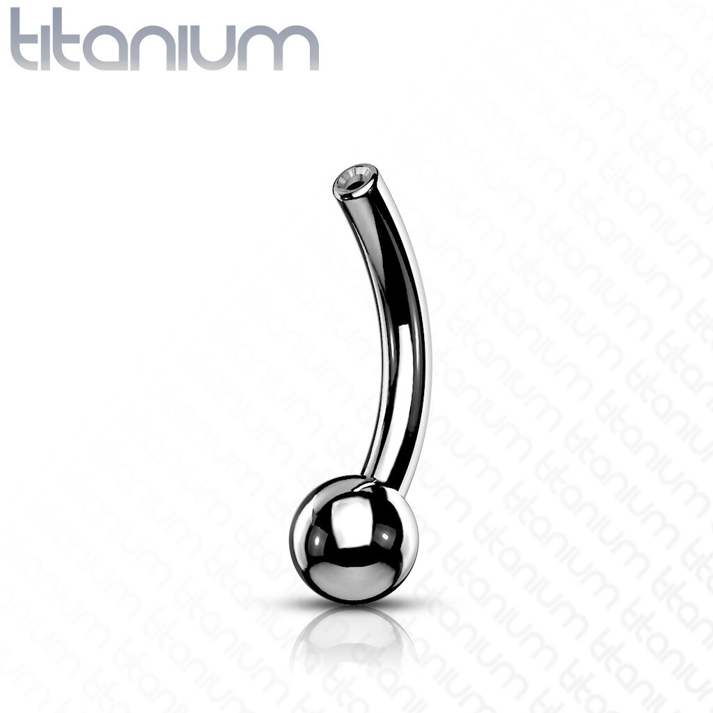 Implant Grade Titanium Threadless Push In Curved Barbell Pins with One Fixed Ball