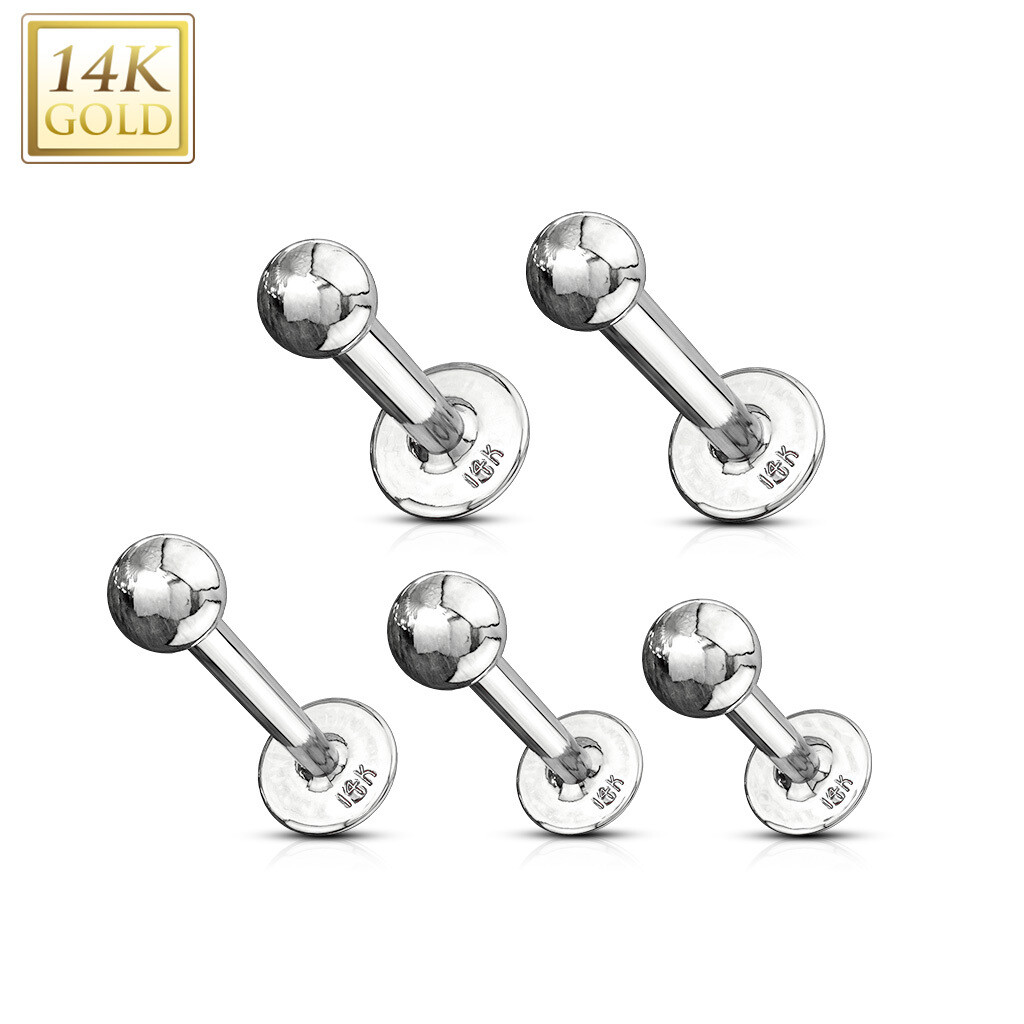 14K WHITE Gold Labret/Monroe