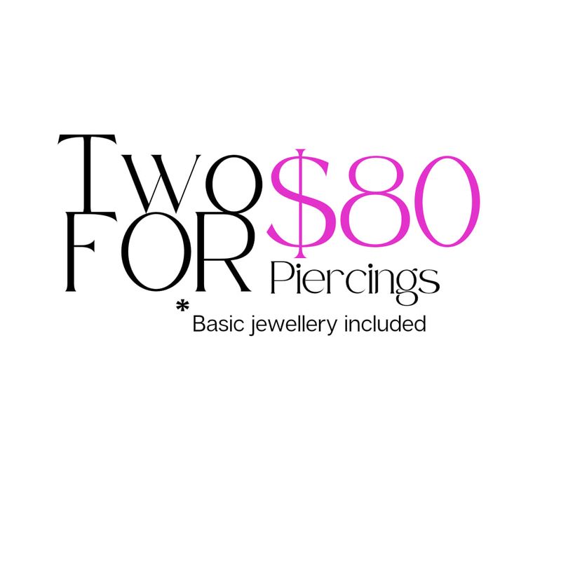 &quot;Special Offer: Two Piercings for $80! – Book Now!&quot;  Per Person or Bring a friend (Share The Cost)