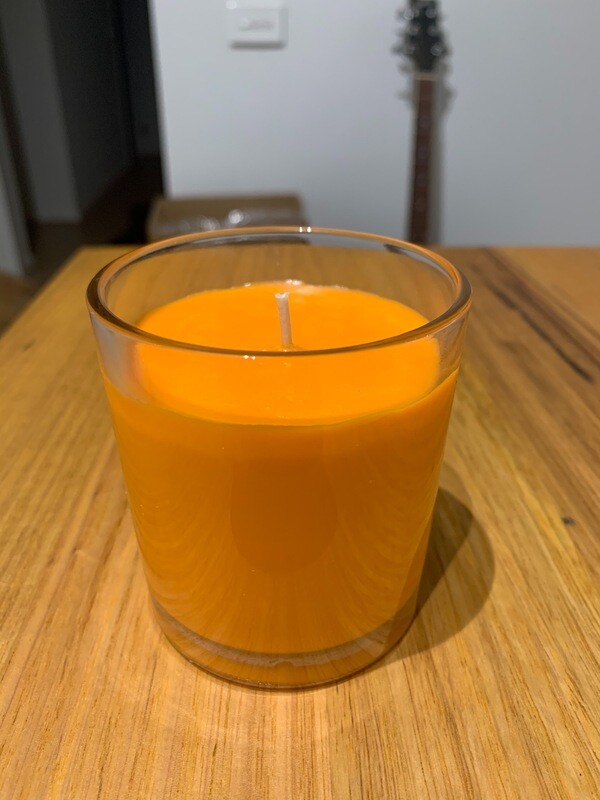 Small Glass Tumbler – Clear - Cranberry &amp; Orange - Blood Orange - Hand Made Candle