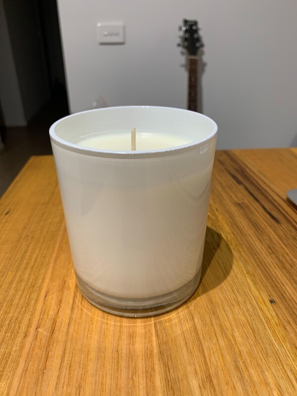 Large Glass Tumbler – White - Hand Made Candle