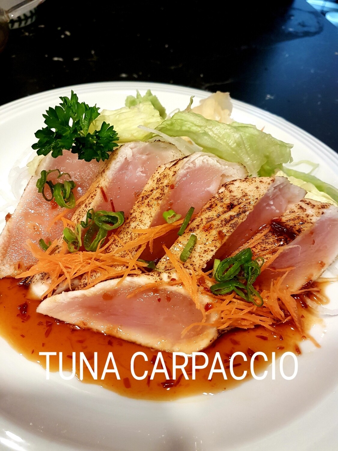 Tuna Carpaccio Salad (seared tuna)
