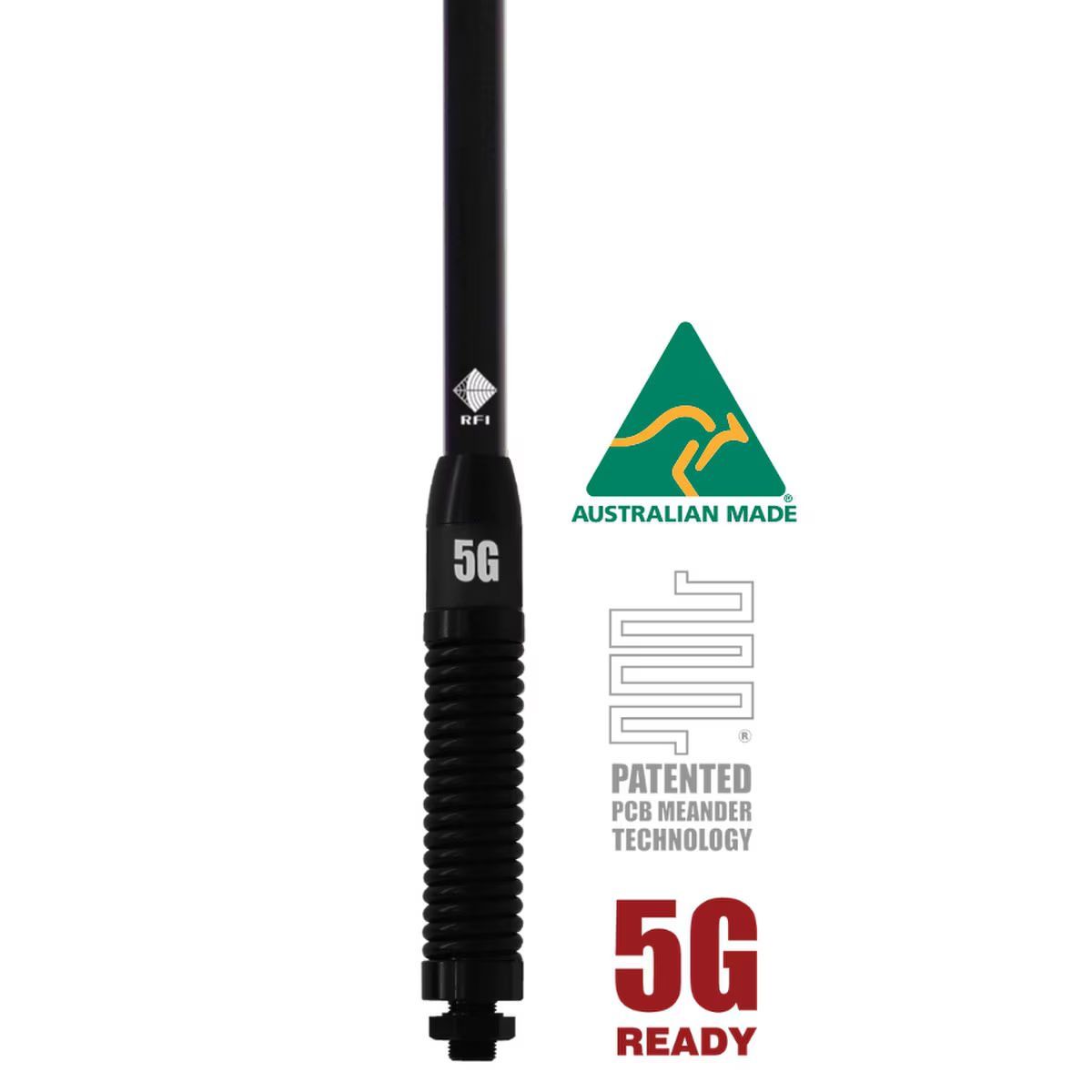 RFI 5G Cellular 5.5dBi PRO SERIES Antenna (698-3800 MHz); 5m SMA(M) - Black