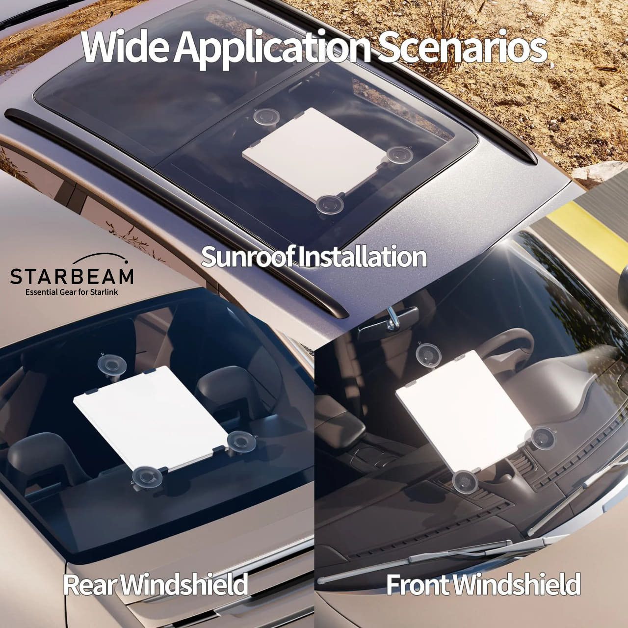 STARBEAM Starlink Mini 3 Suction Cup Mount for Vehicle Sunroof or Window STARBEAM Starlink Mini 3 Suction Cup Mount for Vehicle Sunroof or Window