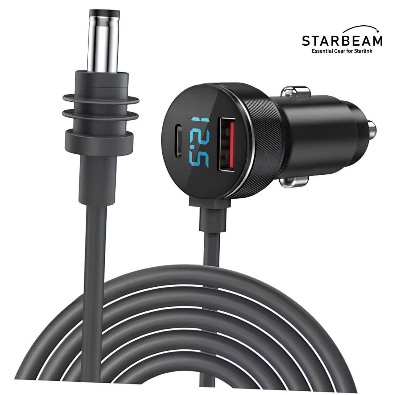 STARBEAM Starlink Mini 12/24V DC 3m LCD Screen Cigarette Lighter Power Cable STARBEAM Starlink Mini 12/24V DC 3m LCD Screen Cigarette Lighter Power Cable