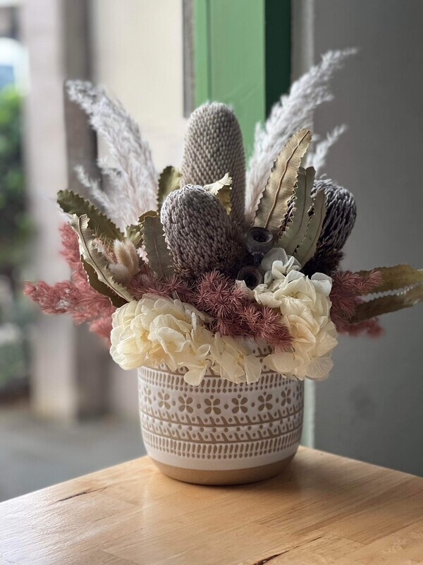 Dried Arrangement in a Ceramic Pot