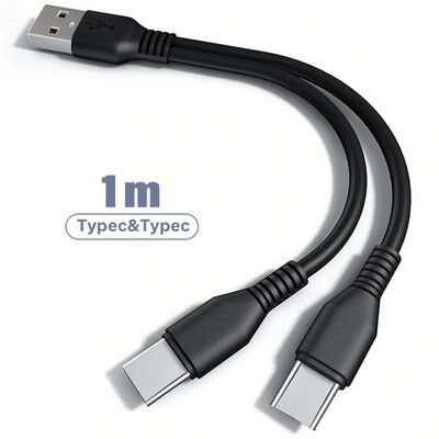 Dual USB-C Charger Cable. 1 Metre