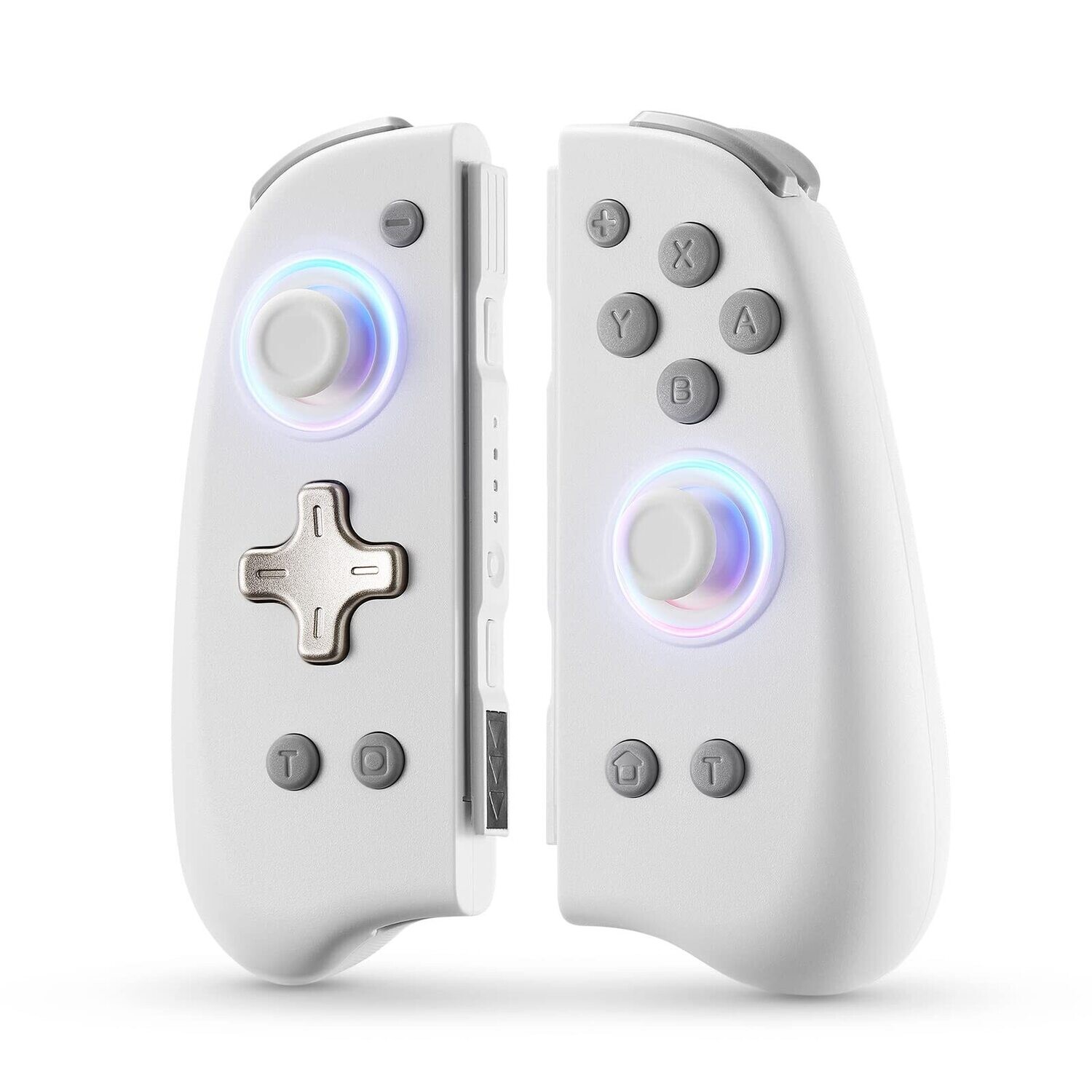 White/Gold/Grey SLIM LED JoyCon for Nintendo Switch. BinBok/DOYOKY
