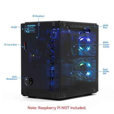 SUNFOUNDER PIRONMAN 5 MAX Premium Raspberry Pi 5 Case.