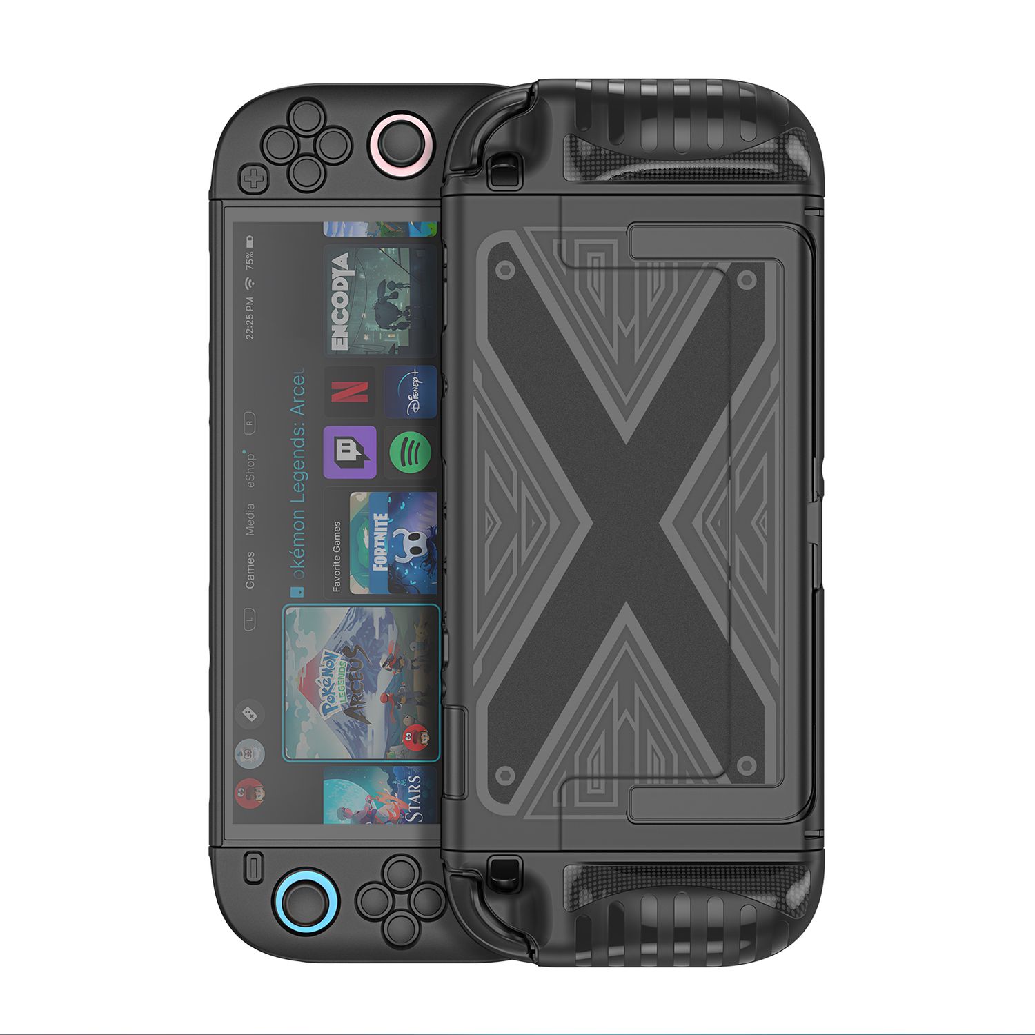 For Nintendo Switch 2 Grip Case DUX DUCIS Slim PC + TPU Case Protectors with X-Shaped Pattern - Black