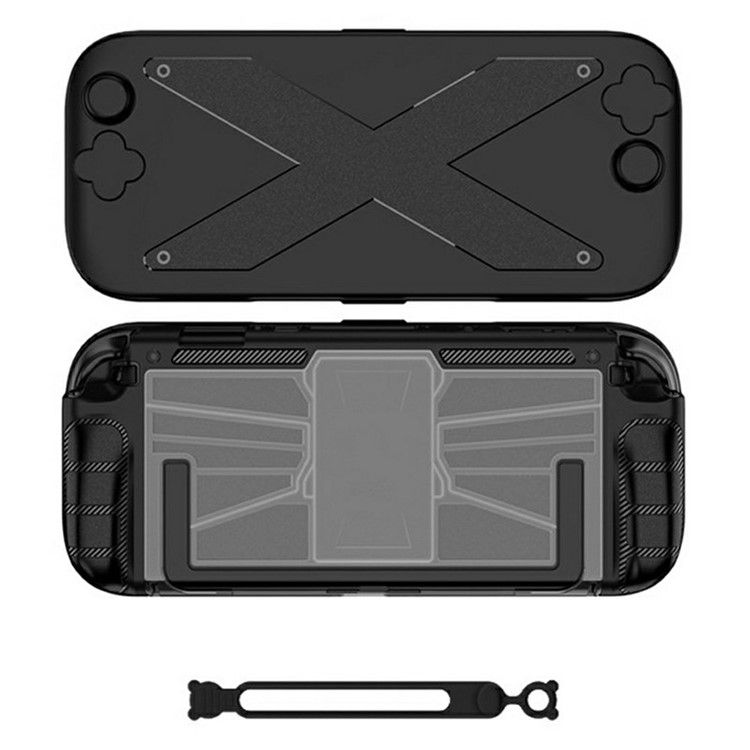 For Nintendo Switch 2 Full Body Protection Case PC + TPU Shockproof Cover with Silicone Cable Strap.
