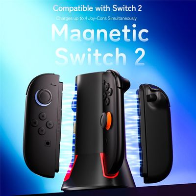 For Nintendo Switch 2 - Controller Charging Station Joy-Con Charger Dock Stand with RGB Lights