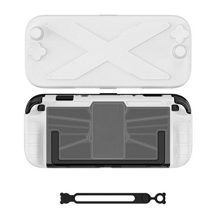 For Nintendo Switch 2 Full Body Protection Case PC + TPU Shockproof Cover with Silicone Cable Strap.