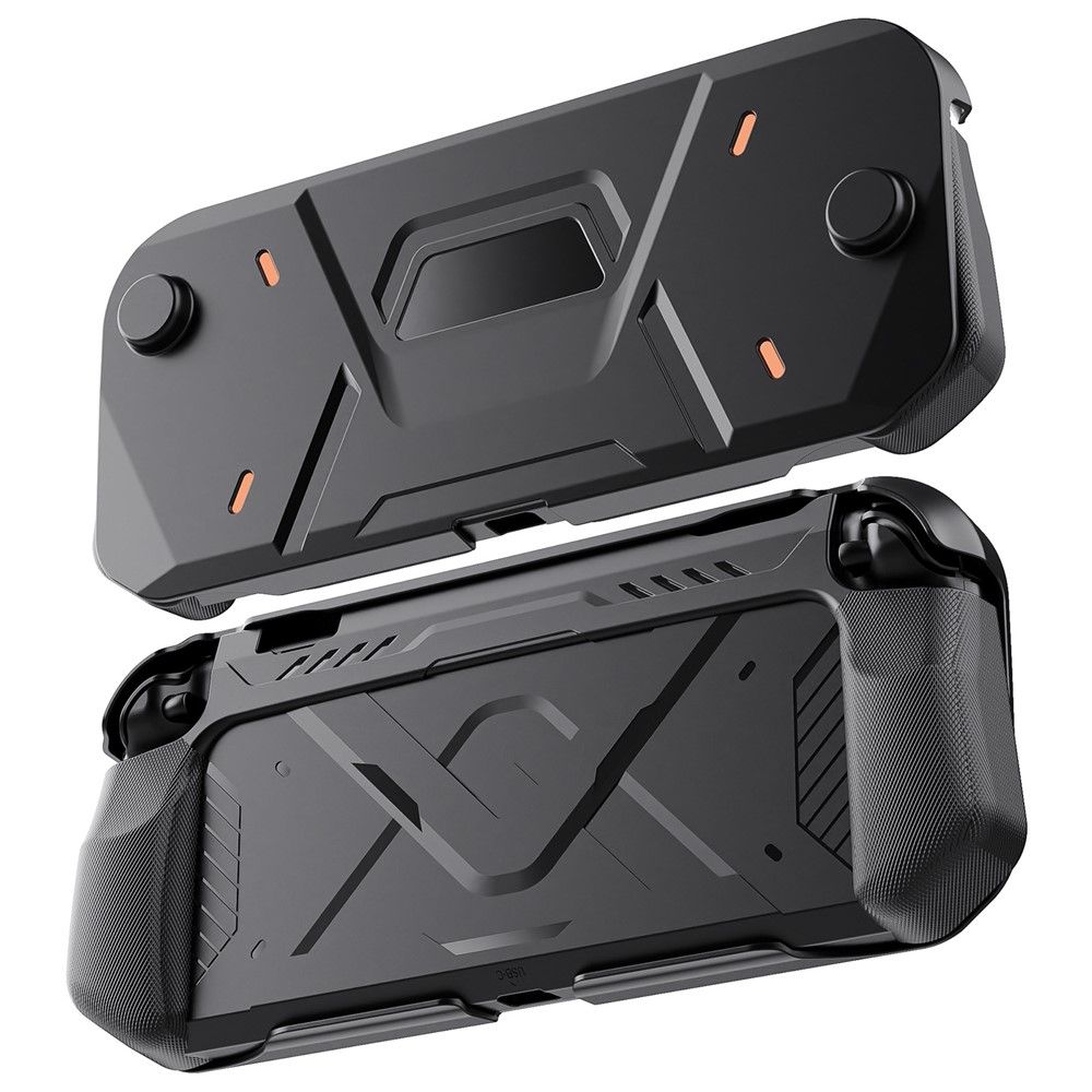 For Nintendo Switch 2 Full Body Protection Case PC + TPU Shockproof Cover with Silicone Cable Strap.
