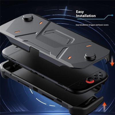 For Nintendo Switch 2 Full Body Protection Case PC + TPU Shockproof Cover with Silicone Cable Strap.
