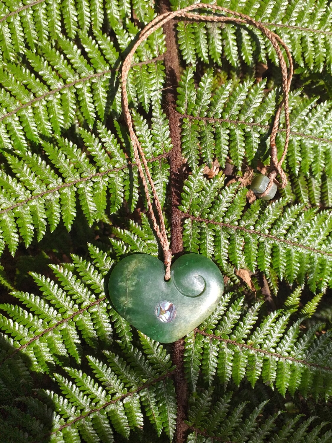 Flower Jade Heart Pendant