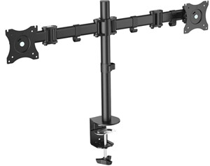 15-27&quot; Dual Monitor Stand with Clamp Base