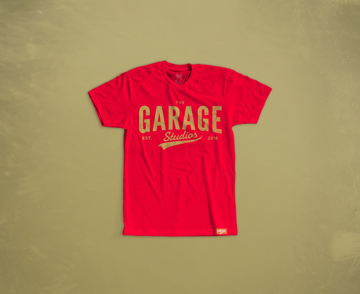 Garage Studios distressed print RED