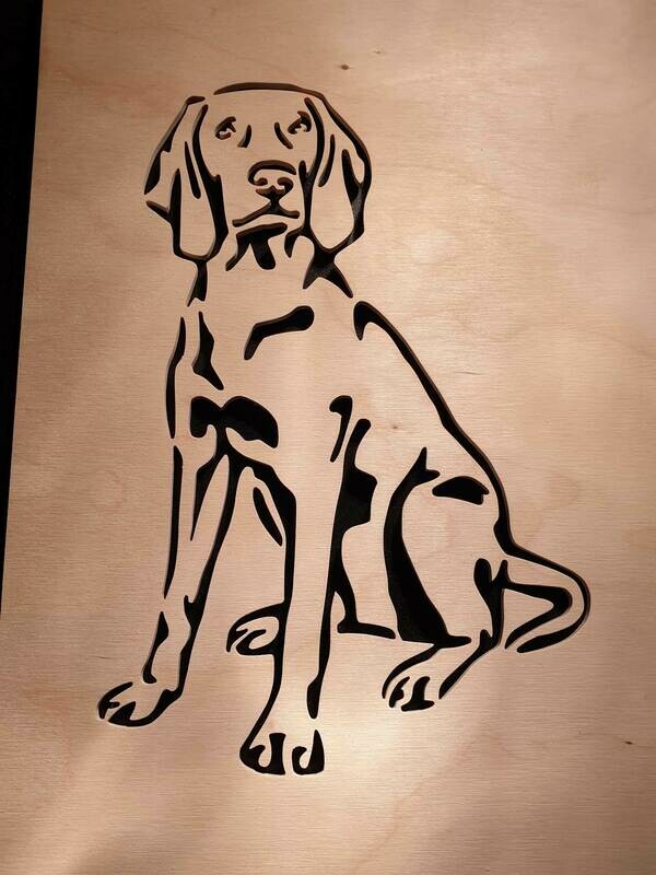 Fretwork Picture of a Weimaraner
