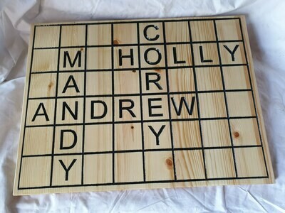 Crossword Style Name Plaques